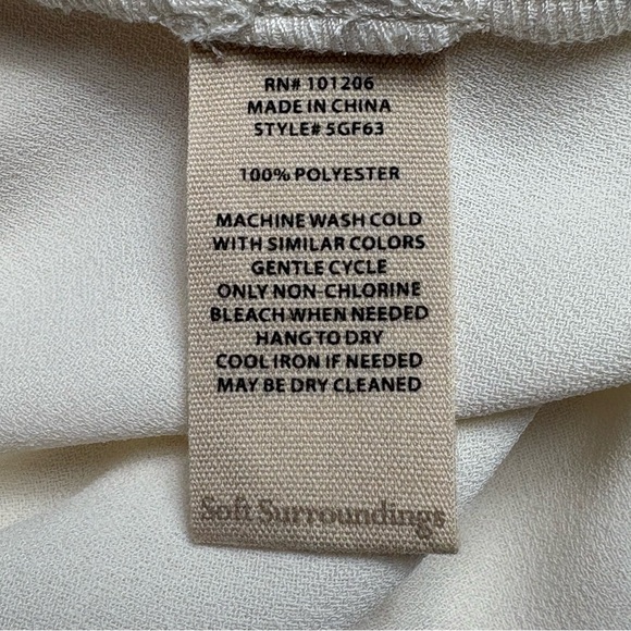 Soft Surroundings Sonnet Blouse 1X Ivory Button Down Ruffle Bell Poet Sleeve - Picture 12 of 12